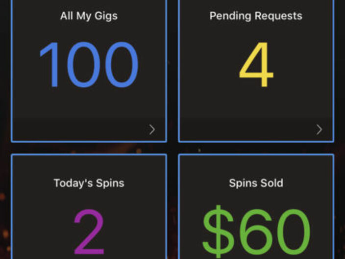 Spinfire App Dashboard Screenshot