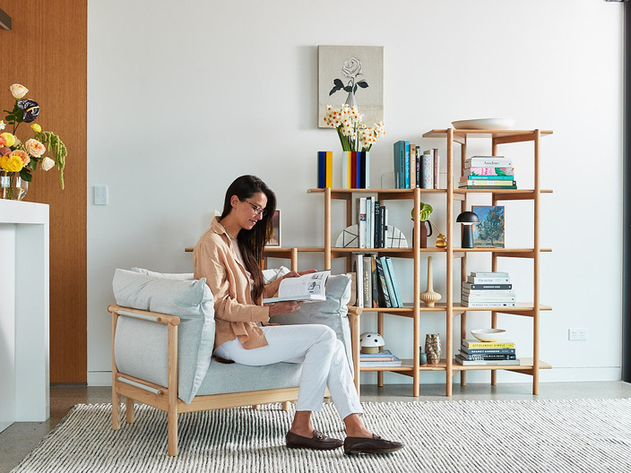 Olivia Armchair & Olivia Shelves