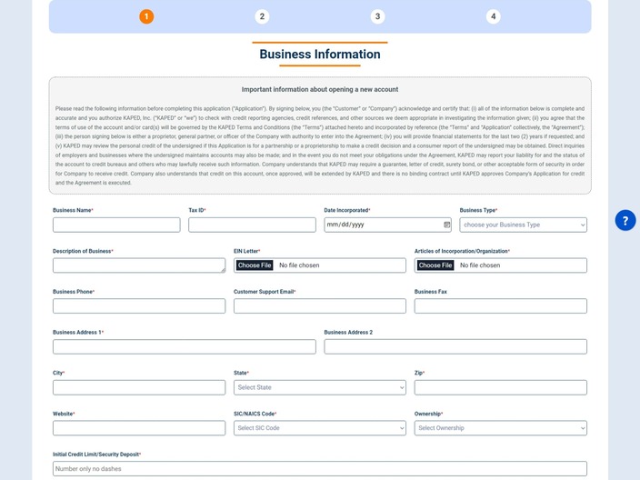 Screenshot of digital application