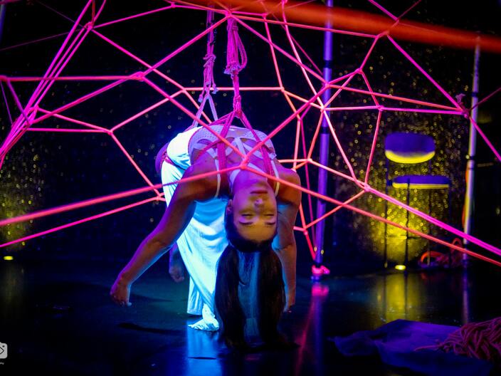 Black Light Shibari (Harli Adalia's Work - Shibari Rope Artist)