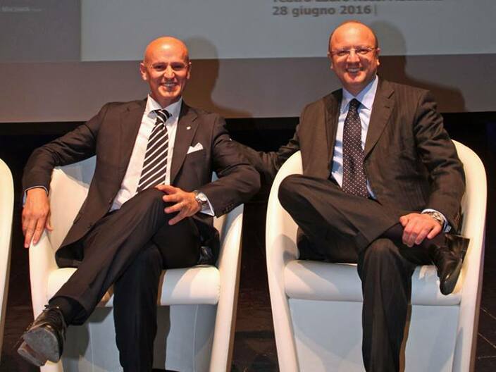 Il Presidente Vincenzo Boccia e il Presidente Gianluca Pesarini (foto www.emmausonline.it 