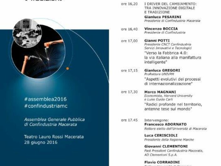 Programma Assemblea Generale Confindustria Macerata #assemblea2016 #confindustriamc