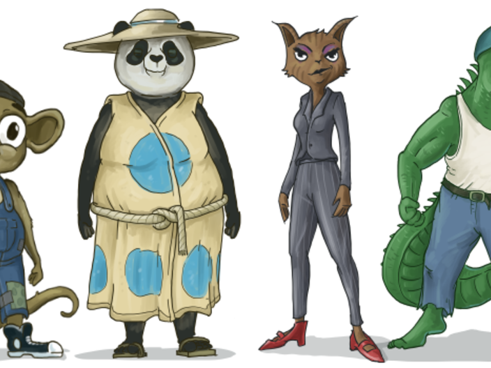 Characters: Skip, Serena, Connie, and Thoreau