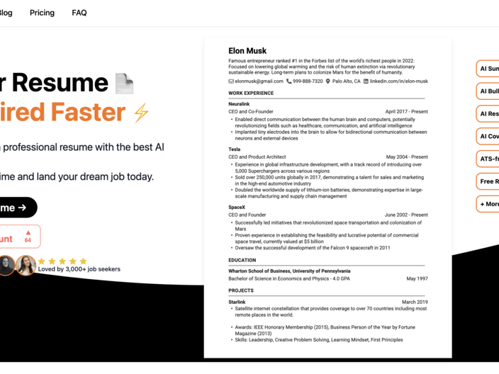 ResumeBoostAI Landing Page