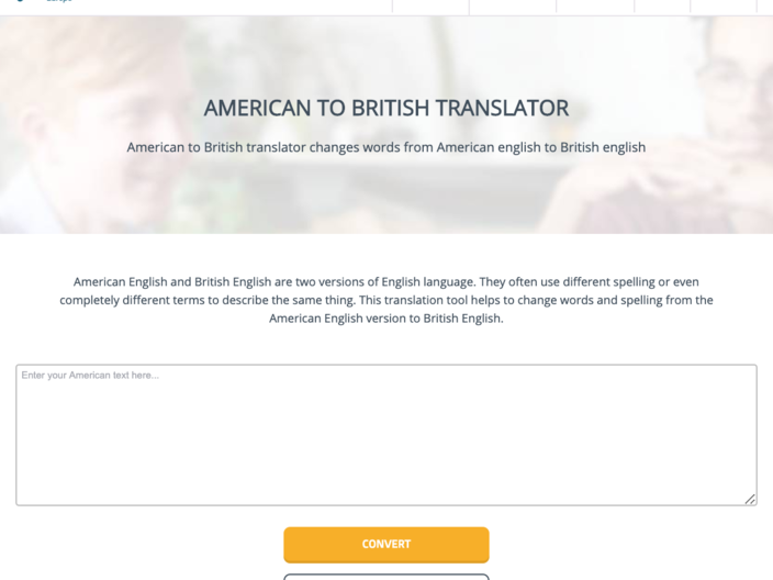 American to British Translator (online tool)