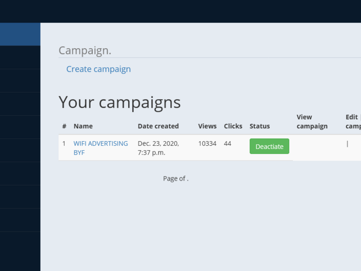 WIFI ADVERTISINGOVER 10,000 VIEWS PER MONTH.