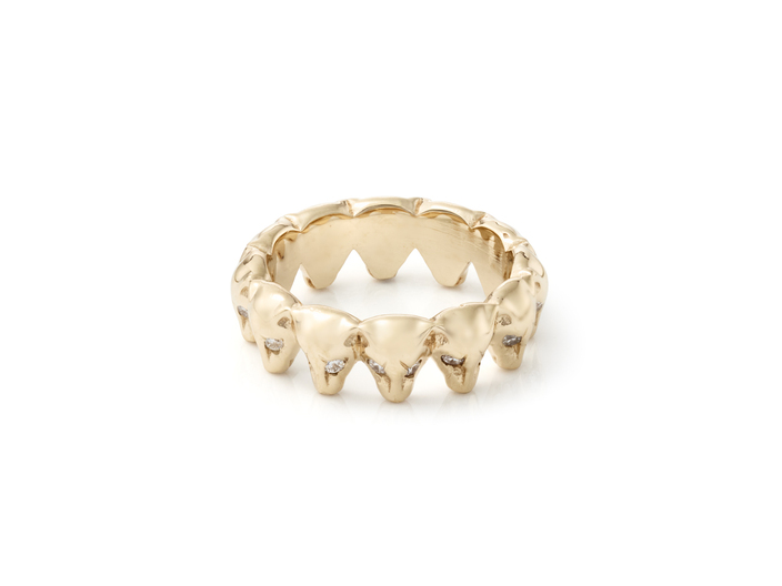 14k Gold Lioness Ring with Diamonds