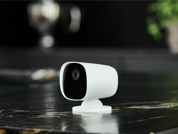 Safetify Battery Camera White Marble