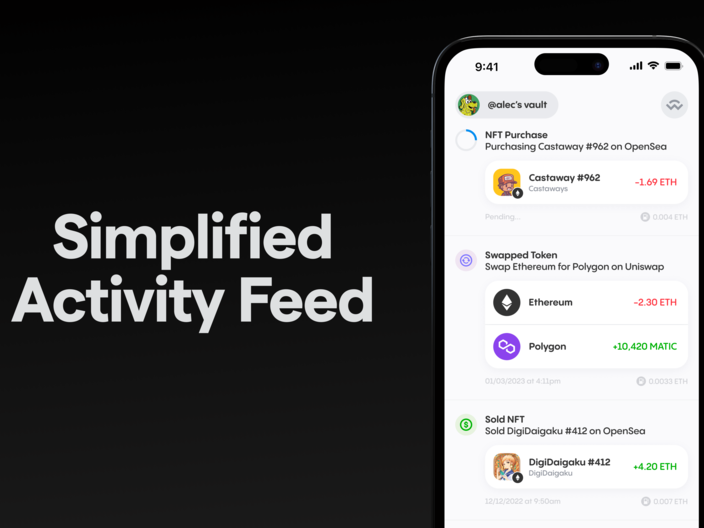 Bitski iOS Wallet - Simplified Activity Feed